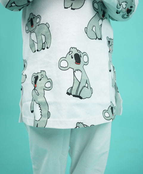 Koala Pattern Boys Kurta Pyjama Set