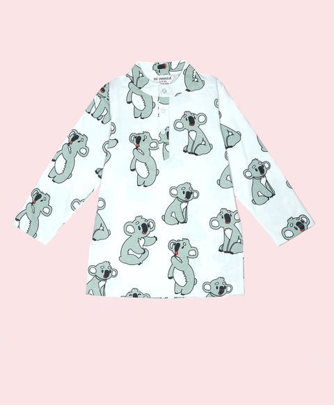 Koala Pattern Boys Kurta Pyjama Set