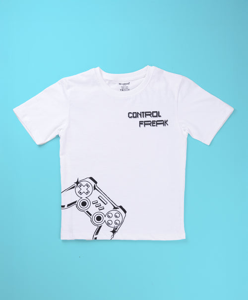 Boys Control Freak Graphic Print Oversized T-Shirt & Short Set