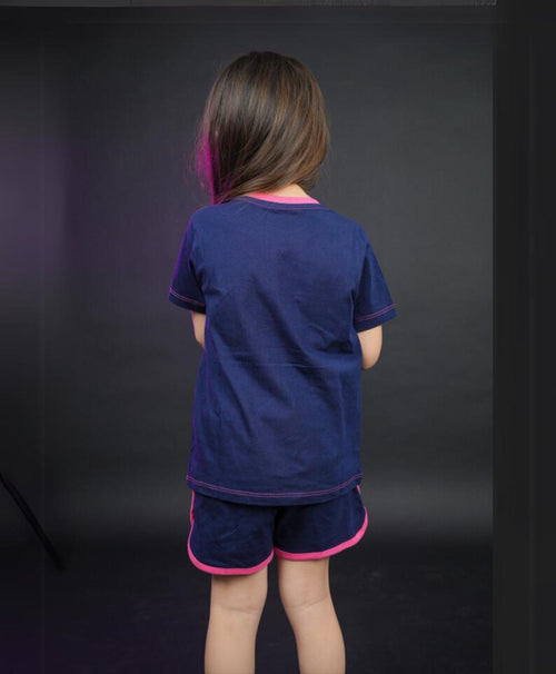 Maasi's Little Princess Print Half Sleeves T-Shirt & Shorts Set