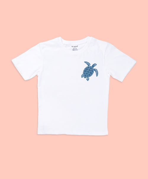 Kids Unisex Ocean Graphic Print Drop Shoulder T-Shirt & Shorts Set