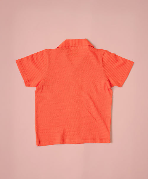 Boys Vermilion Half Sleeves Shirt & Pants Set