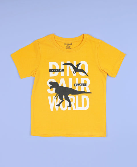 Boys Dinosaur World Half Sleeves T-shirt & Pants Set