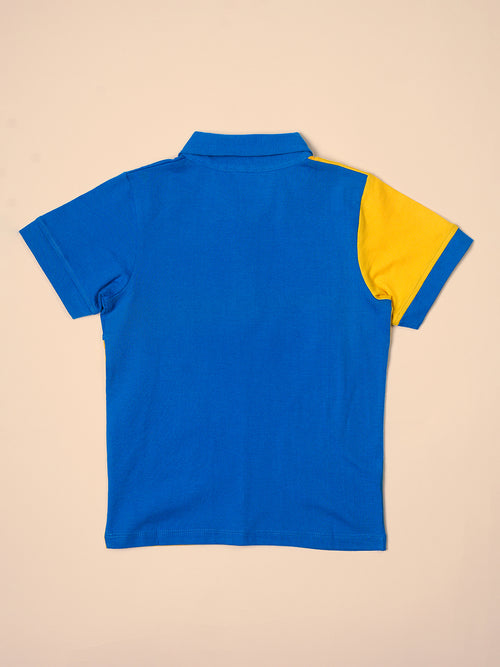 Boys Dual Colorblock Polo Half Sleeves T-Shirt