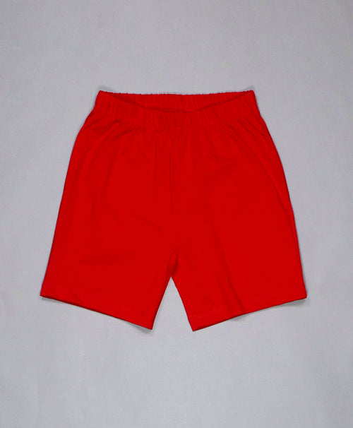 Boys Heart Print Half Sleeves Shirt & Shorts Set With Bow Tie