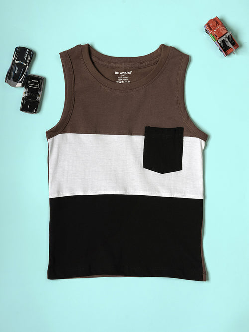 Boys Tri Colorblock Sleeveless Tank Top