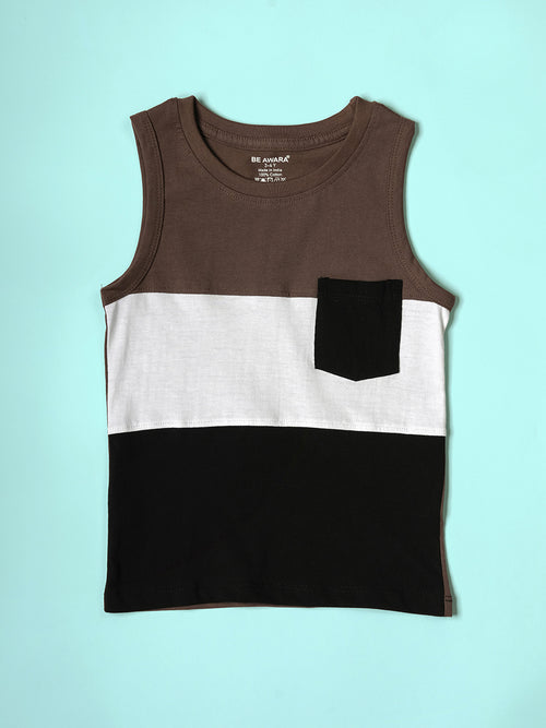 Boys Tri Colorblock Sleeveless Tank Top