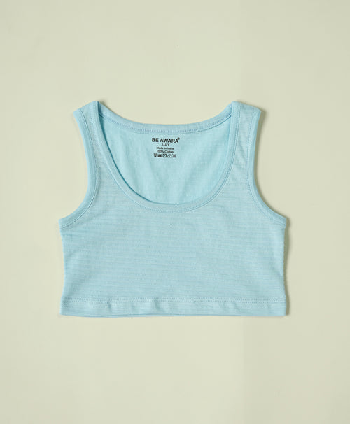 Girls Blue Cool Cami Top & High Low Hem Top & Lounge Pants Set