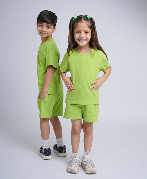 Greenery Drop Shoulder T-Shirt & Shorts Set