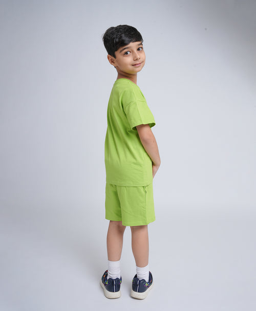 Greenery Drop Shoulder T-Shirt & Shorts Set