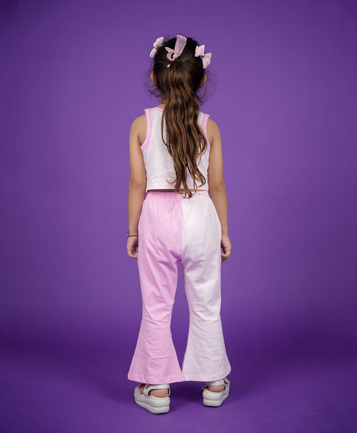 Girls Printed Tank Top & Flared Pants Set