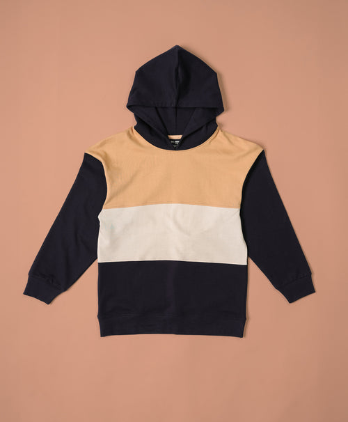 Kids Multi Tone Colorblock Oversized Hoodie & Jogger Set