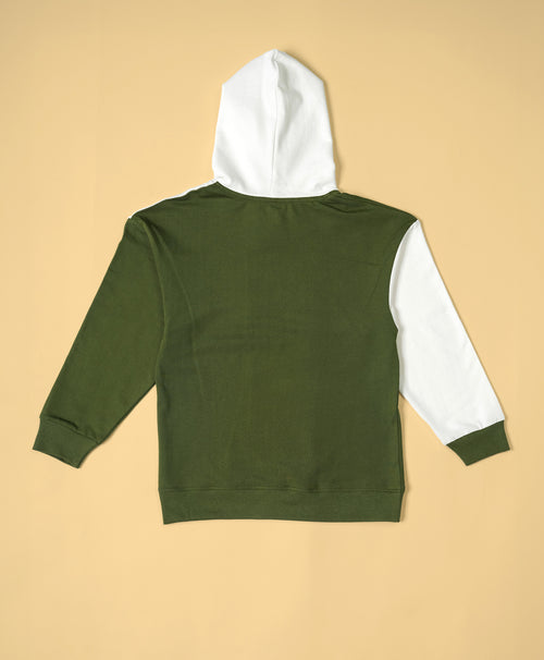 Kids Dual Tone Colorblock Oversized Hoodie & Jogger Set
