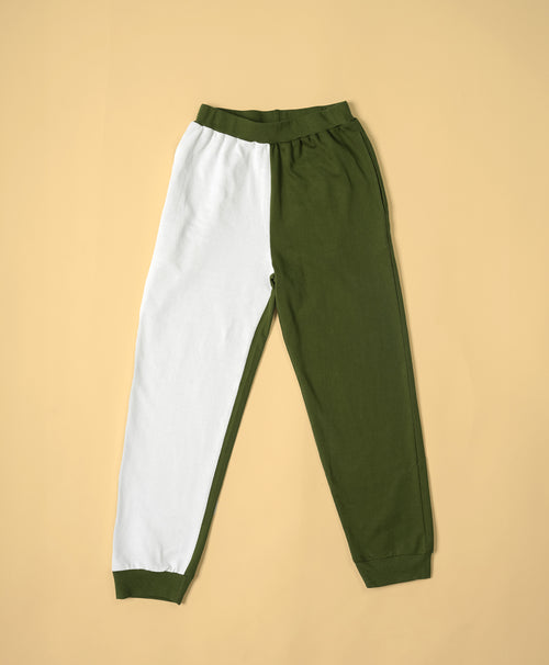 Kids Dual Tone Colorblock Oversized Hoodie & Jogger Set