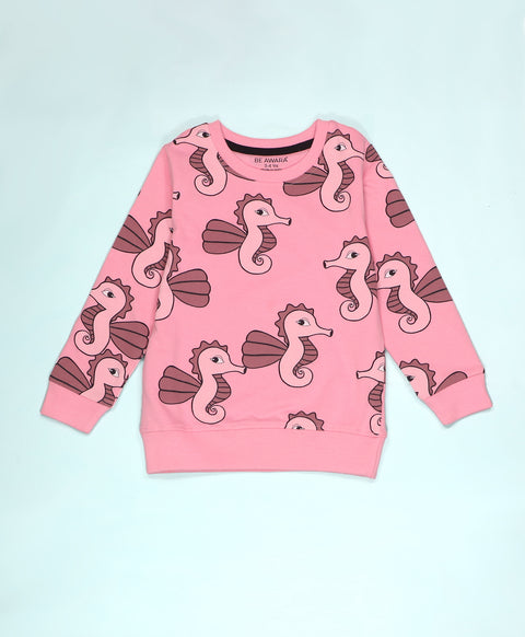 Sea Horse Pattern Kids Sweatshirt & Joggers Set