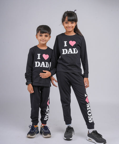 I Love Dad Full Sleeves T-Shirt & Pants Set
