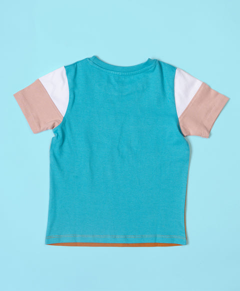 Boys Explore Print Half Sleeves T-Shirt & Lounge Pant Set