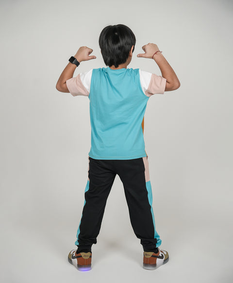 Boys Explore Print Half Sleeves T-Shirt & Lounge Pant Set