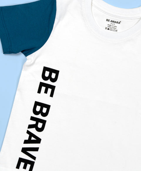 Boys Be Brave Print Half Sleeves T-Shirt & Lounge Pant Set