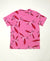 Pink Canaries Pattern Kids Half Sleeves Nightwear Pajama Set