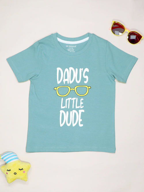 Dadu's Little Dude Dusty Teal Kids T-Shirt