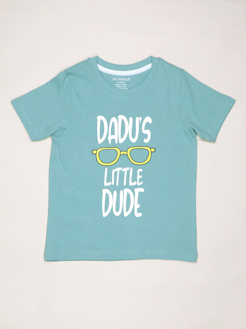 Dadu's Little Dude Dusty Teal Kids T-Shirt