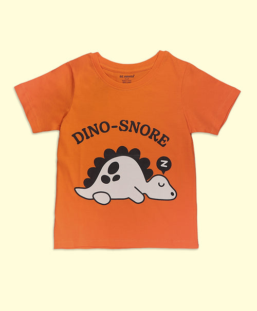 Kids Unisex Dino-Snore Graphic Print Kids T-Shirt