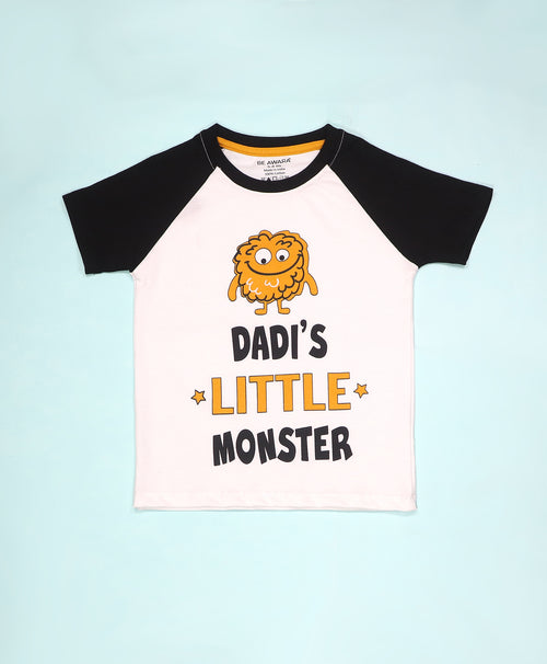 Dadi's Little Monster Half Sleeves T-Shirt & Shorts Set