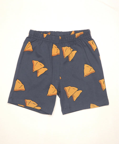 Samosa Pattern Half Sleeves T-Shirt & Shorts Set