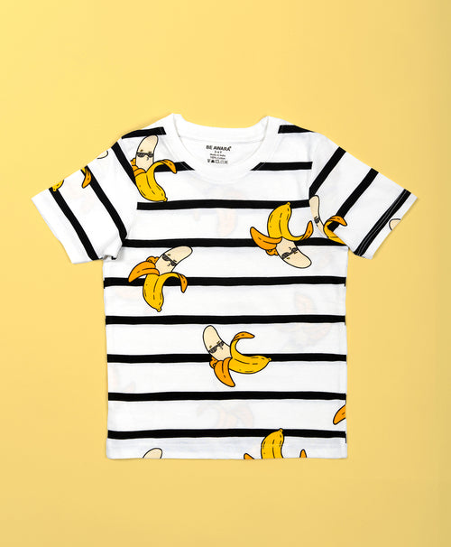 Banana Pattern Half Sleeves T-Shirt & Shorts Set