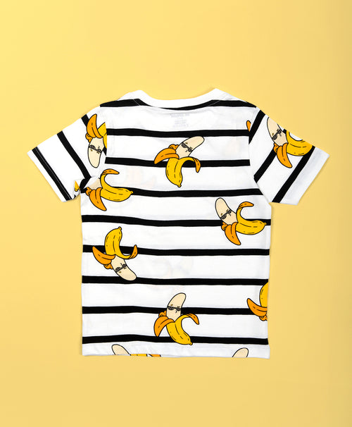 Banana Pattern Half Sleeves T-Shirt & Shorts Set