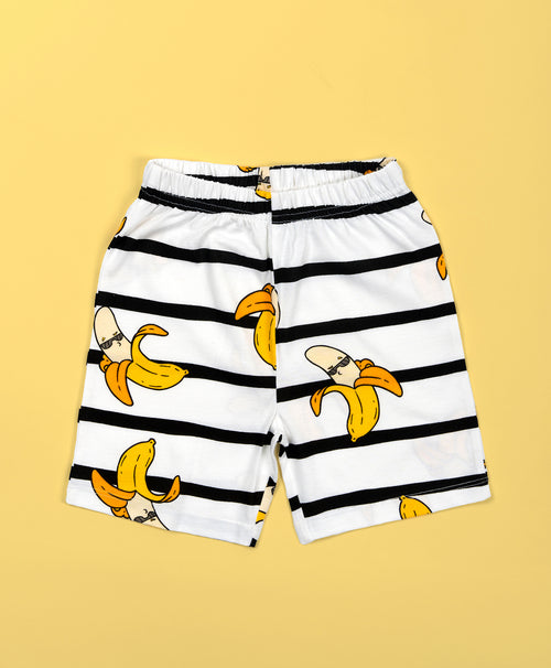 Banana Pattern Half Sleeves T-Shirt & Shorts Set