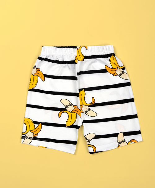 Banana Pattern Half Sleeves T-Shirt & Shorts Set
