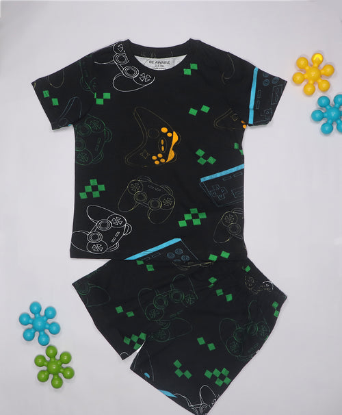 Joystick Half Sleeves T-Shirt & Shorts Set