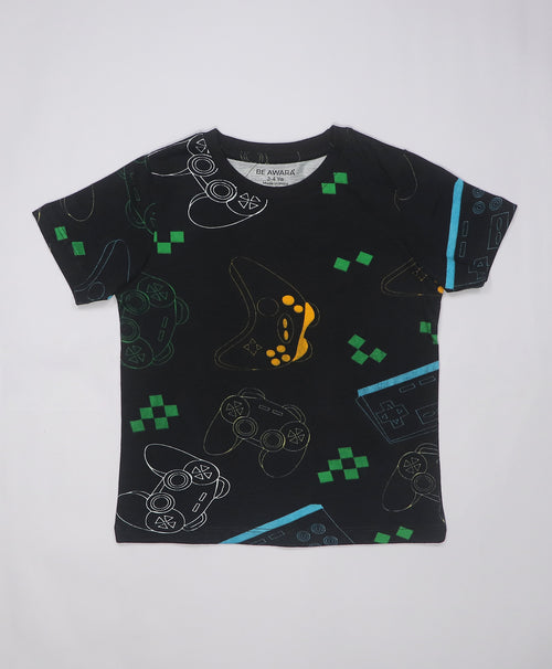 Joystick Half Sleeves T-Shirt & Shorts Set