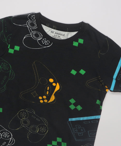 Joystick Half Sleeves T-Shirt & Shorts Set