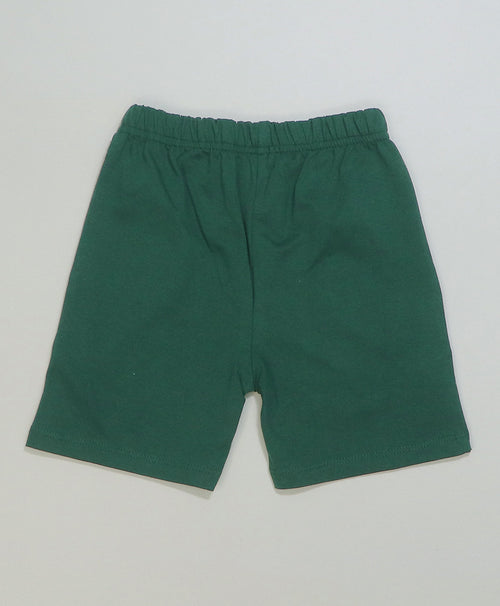 Green Leaf's Print Half Sleeves T-Shirt & Shorts Set
