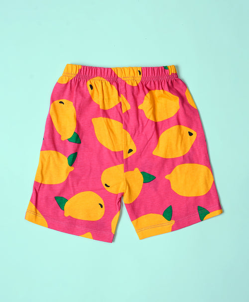 Mango Pattern Half Sleeves T-Shirt & Shorts Set