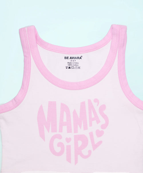 Girls Printed Tank Top & Flared Pants Set