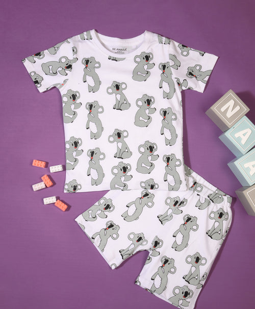 Koala Pattern Half Sleeves T-Shirt & Shorts Set - Be Awara
