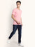 Baby Pink Half Sleeves V Neck T-Shirt - Be Awara
