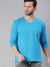 Sky Blue Full Sleeves V Neck T-Shirt - Be Awara