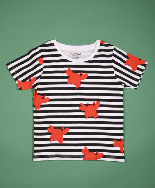 Crab Pattern Half Sleeves T-Shirt & Shorts Set - Be Awara