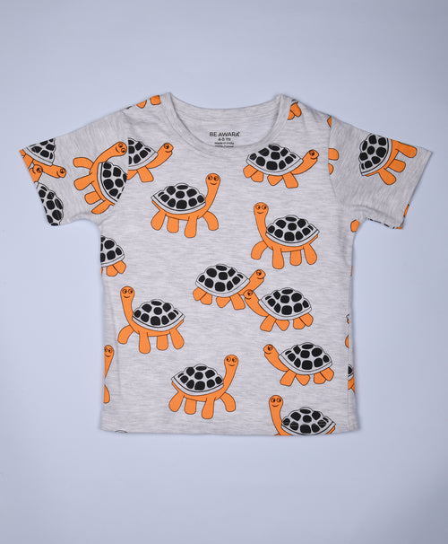 Tortoise Pattern Half Sleeves T-Shirt & Shorts Set - Be Awara