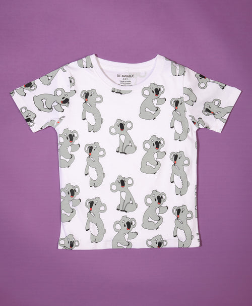 Koala Pattern Half Sleeves T-Shirt & Shorts Set - Be Awara