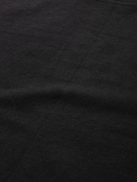 Plain Black Round Neck T-Shirt - Be Awara