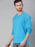 Sky Blue Full Sleeves V Neck T-Shirt - Be Awara
