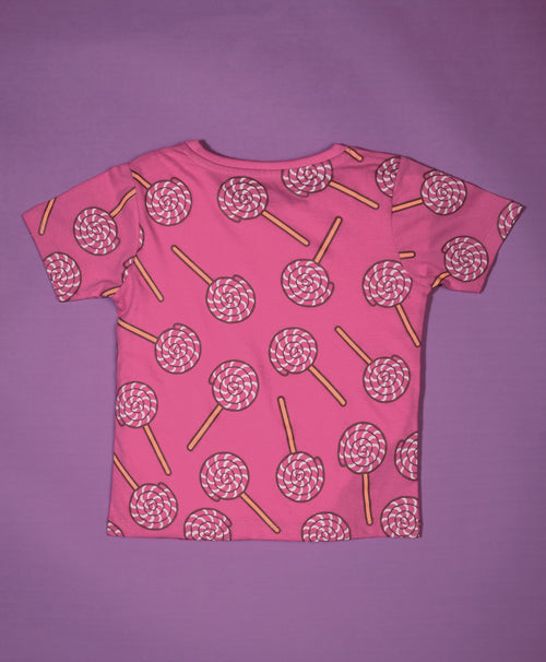 Lollypop Pattern Half Sleeves T-Shirt & Shorts Set - Be Awara