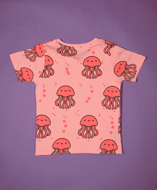 Jelly Fish Pattern Half Sleeves T-Shirt & Shorts Set - Be Awara
