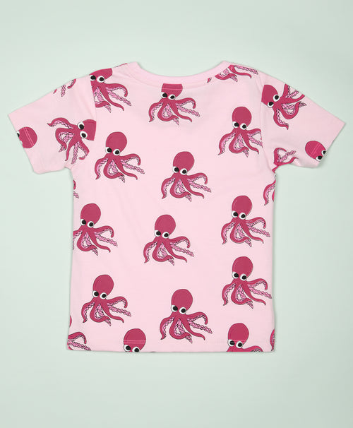 Octopus Pattern Half Sleeves T-Shirt & Shorts Set - Be Awara
